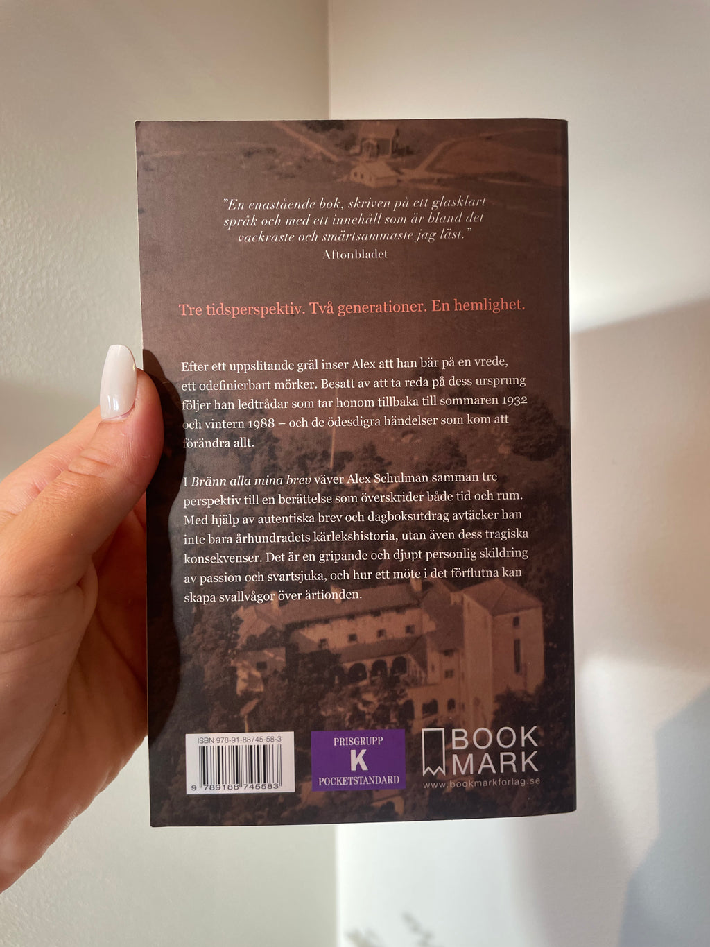 Bränn alla mina brev – baksida