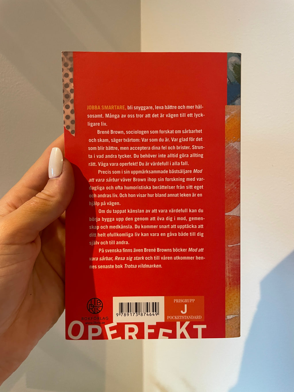 Våga vara operfekt – baksida
